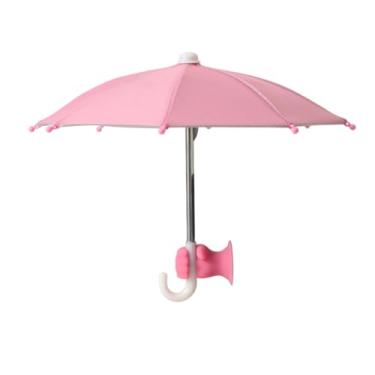 Imagem de Vaveren Guarda-chuva para celular com viseira de criativa, suporte com ventosa para navegação ao ar livre em carro, bicicleta, telefone, bicicleta, viagem, Rosa