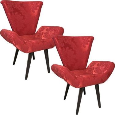 Imagem de Kit Duas Poltronas Decorativa Elegance 114 Vermelho - Sua Casa Decor
