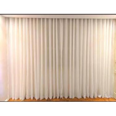 Imagem de Cortina Voil Luxo Palha Forro 6,00 X 2,90 Metros Trilho - Tropical