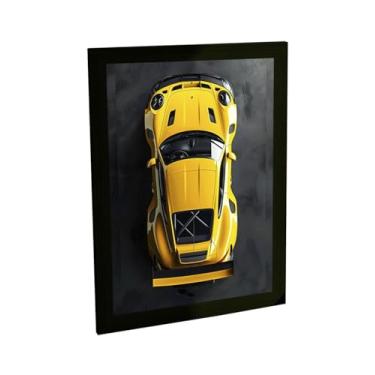 Imagem de Quadro Decorativo Carro Esportivo Amarelo E Preto Decoração Poster Quarto Sala