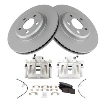 Imagem de TRQ Kit de pastilhas de freio e rotor de cerâmica revestida com G premium compatível com Dodge Challenger 2011 2006-2010 Charger 2006-2008 Magnum