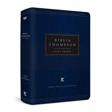 Imagem de Bíblia Thompson AEC Letra Grande capa luxo azul e preta