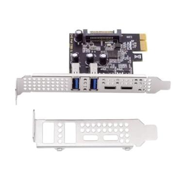 Imagem de Placa de expansão Tipo-C de 4 portas, PCI Express para USB 3.2 Gen1 5Gbps PCIE placa adaptadora