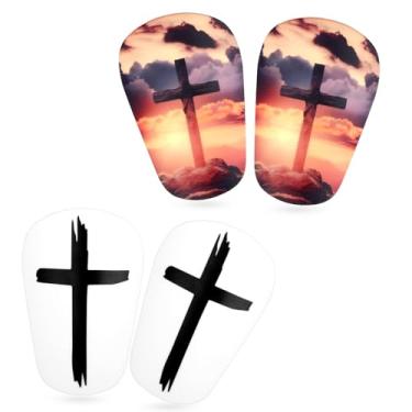 Imagem de lasuroa 2 Pares Mini Caneleiras de Futebol, 2 Estilos de Caneleiras Futebol com Proteção Cruzada Equipamento Leve Proteção para Jovens Meninos Meninas Adultos Treinamento e Jogos