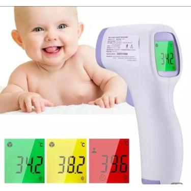 Imagem de Termômetro Digital Medição Instantânea Bebê Uso Doméstico Testa Laser 