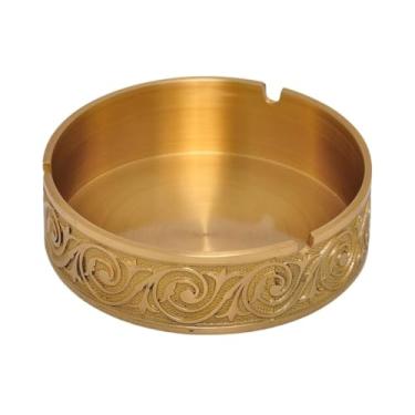 Imagem de Cinzeiros para Cigarros Interior Antigo Leve Luxuoso Cinzeiro Doméstico Cobre Simples Descoberto Cinzeiro Requintado Decoração de Mesa Cinzeiros Portáteis