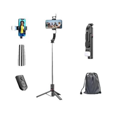 Imagem de Bluetooth Selfie Stick 1160mm Tripé De Luz Dupla Com Controle Remoto P