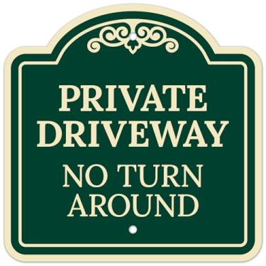 Imagem de Placa decorativa privada para entrada de automóveis, verde escuro, 30 x 30 cm, ACM, resistente ao desbotamento, feita nos EUA por Sigo Signs