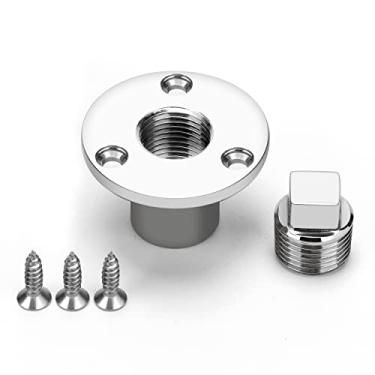 Imagem de YUSOVE Garboard Drain Plug Kit,Marine 316 Stainless Steel Drain Plug Fits 1" Hole,with Screws,Boat Transoms Garboard Drain & Plug