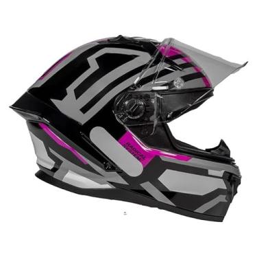 Imagem de Capacete Moto GP Tech Pilot Blade Preto e Rosa Fechado Feminino Casco ABS (56)