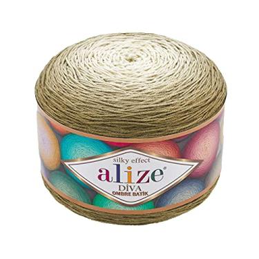 Imagem de Alize Fio Batik Ombre, 2 Skn 500 g 0,45 kg, 1750 cm, 19,14 metros, fio de microfibra, fio de biquíni, fio de verão, fio de tricô à mão, fio de biquíni, fio de lingerie, fio de praia, crochê (7374)