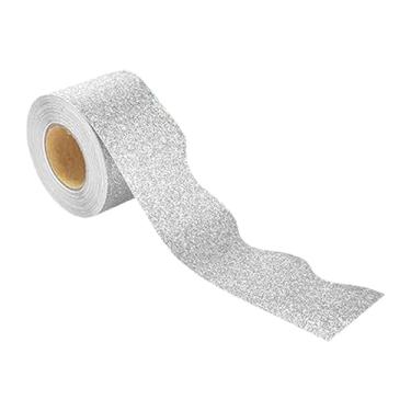 Imagem de DimyFew Bordas de quadro de avisos com glitter e glitter para quadro negro, Prata