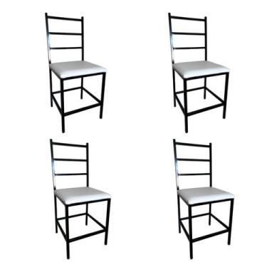 Imagem de Kit 4 Cadeiras Industrial Cozinha Área Externa e lazer Ana Assento Bra