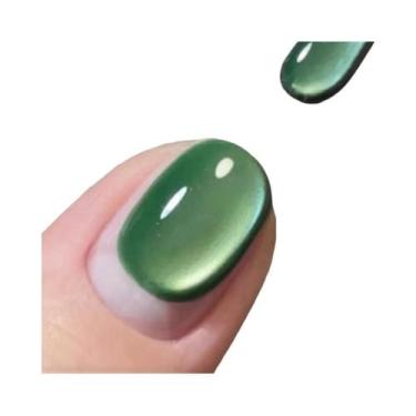 Imagem de Verde Rosa Azul Translúcido Olho De Gato Vidro Esfera Gel Esmalte 12ml