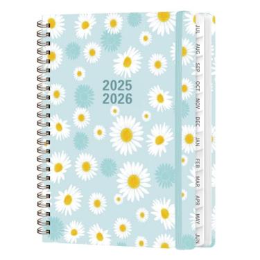 Imagem de Agenda acadêmica 2025-2026, calendário semanal e mensal (julho de 2025 a junho de 2026), agenda de estudantes escolares de capa dura com abas, ideal para material de escritório escolar, A5 (16 cm x