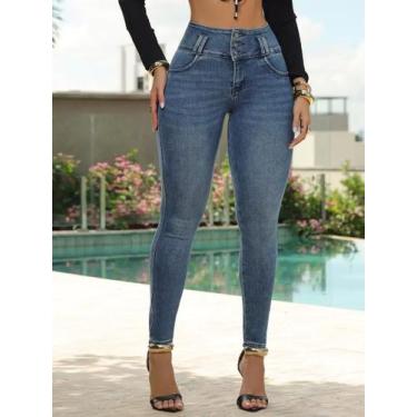 Imagem de Calça Skinny Modeladora Pit Bull Jeans 86435, 44, Jeans