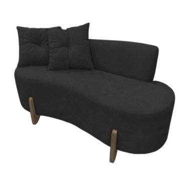 Imagem de Namoradeira Sofá Feijão Luna Orgânica Couro Preto - Mazzero Decor