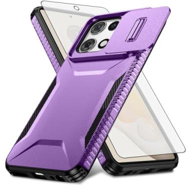 Imagem de Asuwish Capa de celular para Motorola Moto G 5G 2025 com protetor de tela de vidro temperado e capa de câmera deslizante fina, rígida, híbrida, à prova de choque, acessórios para celular G5G 5 G G5