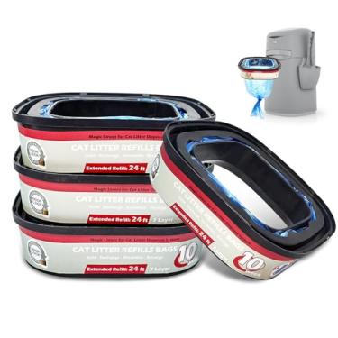 Imagem de Cartucho de refil de areia para gatos compatível com refil de lixo Cat Genie Standard, Plus e XL, sacos de lixo para animais de estimação, acessórios para caixa de areia para gatos, pacote com 4