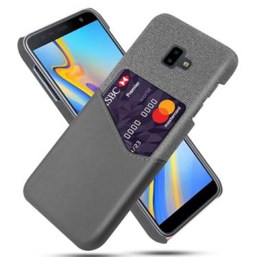 Imagem de Capa para Samsung Galaxy J6 Prime,Tela e tampa de couro PU,Anti-deslizante,Resistência à impressão digital,Caso de proteção de 360°com 1 slot de cartão atrás-Gray