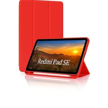 Imagem de Capa Case PREMIUM para Redmi Pad SE 11" com Compartimento para Pencil Anti-impacto Tampa Magnética (Vermelho)