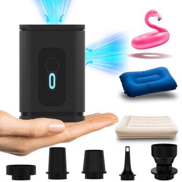 Imagem de Bomba de ar portátil para infláveis - bomba de colchão de ar recarregável de 2400 mAH - Mini bomba de ar para colchão de ar, infladores de piscina, barco, almofadas infláveis, brinquedos