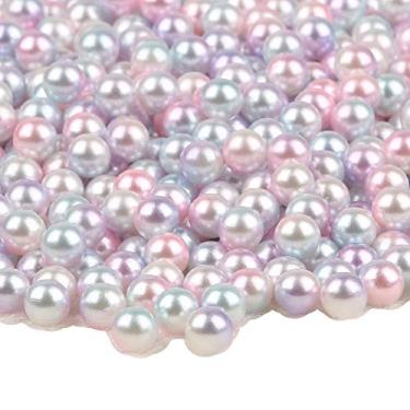 Imagem de MOMOFULL Ornamento de vaso de pérolas soltas falsas sem furos decoração de porta-pincéis de maquiagem 6 mm contas rosa para artesanato de joias, 1000 peças