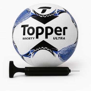 Imagem de Bola Futebol Topper Ultra Campo Futsal Society + Bomba (Society, Azul)