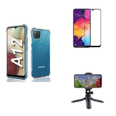 Imagem de Kit Tripé Tripod 360 graus para Samsung Galaxy A12 + Capa + Pelicula D
