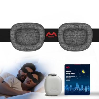 Imagem de Fismool Máscara ocular para dormir para homens e mulheres, design de pressão intraocular 3D, 100% bloqueio de luz, adequada para uso com cpap, caixa de armazenamento de viagem requintada (preto)