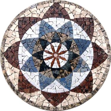 Imagem de Mandala Indiana I Piso Mosaico Tamanho 100cm