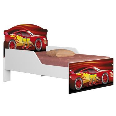 Imagem de Mini Cama Infantil 148x68cm Proteção Lateral Carro Vermelho Z53 - Mpozenato