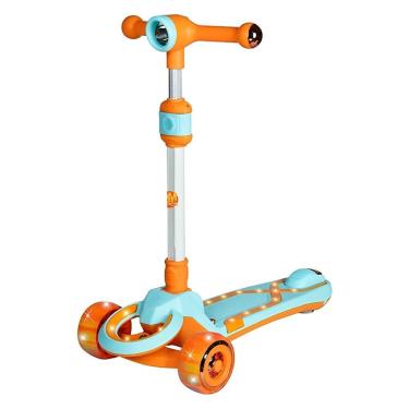 Imagem de Patinete Radical Infantil Dobrável 3 Rodas com Luz e Som DMR6809 Azul - DM Radical