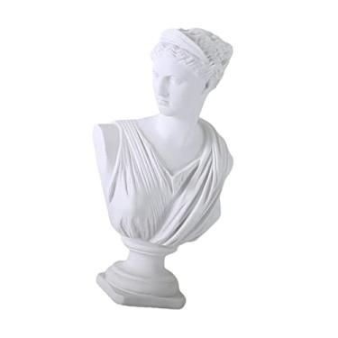 Imagem de Ｂｅｓｇａ Esculturas de Resina Clássicas de Cabeça de Diana Grega de 12'', Estátuas, Decoração, Busto de Diana, Ornamento de Resina, Branco, Tamanho real