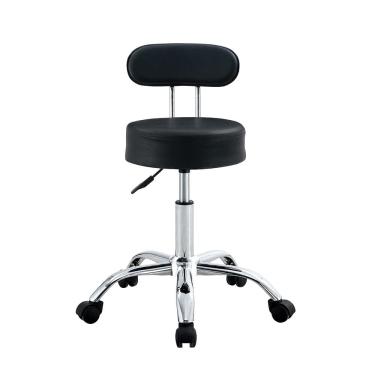 Imagem de Cadeira Mocho com Encosto Conthey PU Base Giratória Cromada Altura Ajustável 