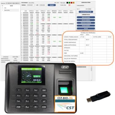 Imagem de Relógio Ponto Biométrico kp-1028 com Programa de Gerenciamento sem Mensalidade e Pendrive