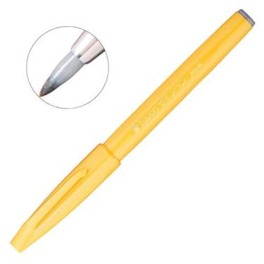 Imagem de Caneta Pincel Brush Sign Pentel Lettering Desenho Caligrafia, Amarelo