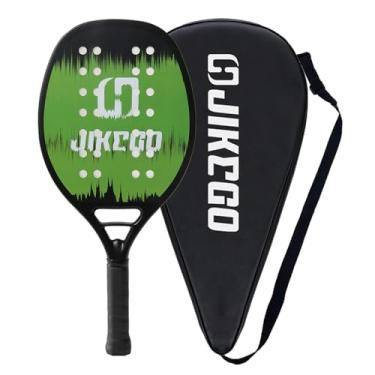 Imagem de Raquete De Tênis De Praia De Fibra De Carbono, Pá De Superfície Matte/Lustrosa, Raquete Profissional Original, 19mm De Espessura (JKB001-Verde)