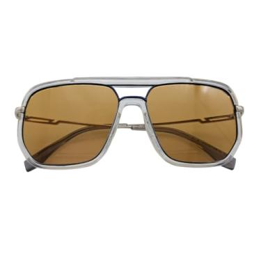 Imagem de Óculos de sol quadrados clássicos IWH "Cala" – Visual retrô estiloso, unissex, completo com estojo e tecido, Amarelo, Lens Width: 58 Millimeters