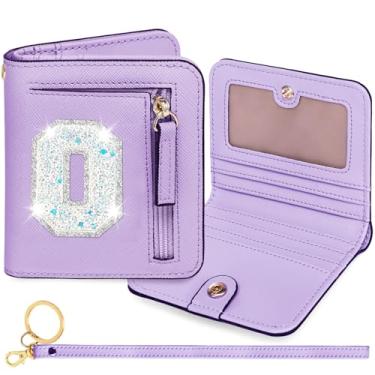Imagem de YQE Carteira com inicial RFID para meninas pequenas, presentes na moda, aniversário, Natal, meia ideia de presente para adolescentes, filha, neta, sobrinha, 6, 7, 8, 9, 10, 11, 12, 13 anos, Roxa, O