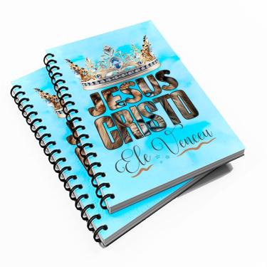 Imagem de 10 Cadernetas Evangélica 48 fls Jesus Cristo Ele Vive