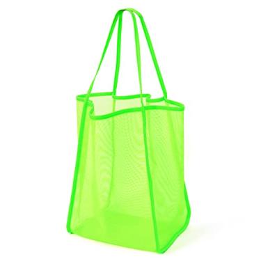 Imagem de Farmer Mani Bolsa De Praia Malha - Leve, Dobrável, Ideal Para Crianças E Mulheres, Férias, Piscina Atividades Ao Ar Livre (Verde Neon)