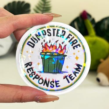 Imagem de 3 peças Dumpster Fire Response Team, Dumpster Fire Sticker, This is Fine Sticker, Everything's Fine Dumpster Fire - Adesivo de vinil para garrafas de água, laptop, telefone, carro, capacete 3