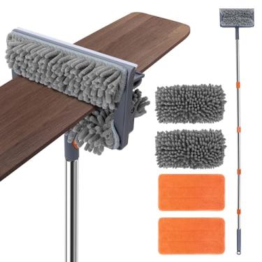 Imagem de IVYROLL Limpador de ventilador de teto com haste ajustável de 185,4 cm, lâminas de espanador de alça longa 3 em 1 para teto alto, rodapé e banheiro