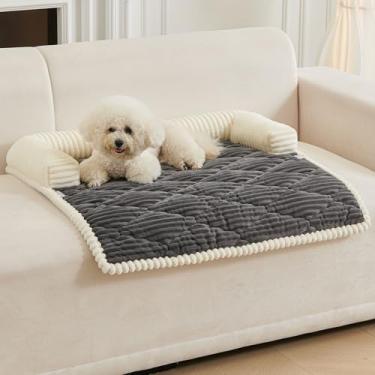 Imagem de HAOMAIJIA Sofá-cama para cães pequenos, capas de sofá antiderrapantes para sofá grossa, macia, lavável, capa protetora de sofá para todas as estações, tapete universal para cães e gatos (cinza