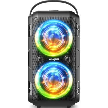 Imagem de W-KING Alto-Falante Bluetooth,(Pico de 180 W) Alto-Falantes Portáteis para Festa de 80 W Boombox Sem Fio Bluetooth/4 Drivers(Woofer de 2 * 4,04 '')/Graves Profundos, Alto-Falante Grande Alto Ipx5, Som