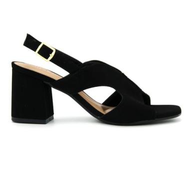 Imagem de Sandalia Beira Rio Original Salto Alto Grosso Feminino 238, 36, Preto,