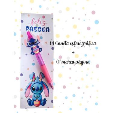 Imagem de Caneta com Marca Página Stitch Páscoa Stich de pascoa esferográfica pr