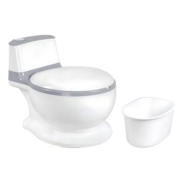 Imagem de Penico Educativo Com Base Segura, Assento Em Pu E Tampa - Tibaby, Cinz