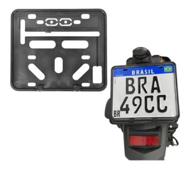 Imagem de Suporte Moldura Placa Moto Mercosul Preto - vcj